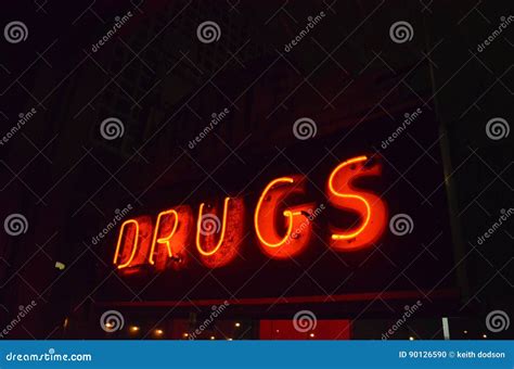 Pharmacy Drug Sign Stock Photo Image Of Medication Neon 90126590