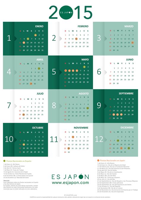 Calendario EsjapÓn De 2015 Comprueba Los Días Festivos En Japón Y España