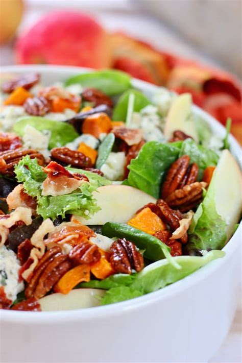 Autumn Salad With Roasted Sweet Potatoes And Maple Cider Vinaigrette
