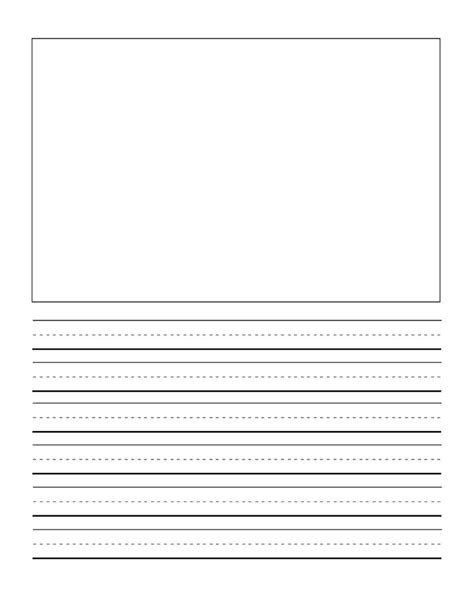 Writing Paper For Kids With Block To Draw Journal Writinghandwriting
