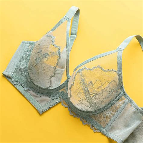 womens sheer bra underwire push up minimizer underwear brallete lingerie see through lace bra