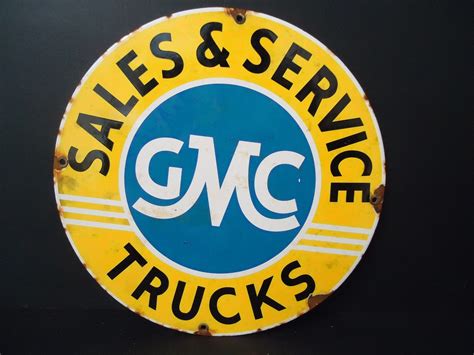 vintage 1940 s gmc trucks sales and service porcelain enamel dealership sign antique price