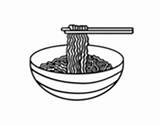 Noodles Bowl Coloring Pasta Bread Loaf Coloringcrew sketch template