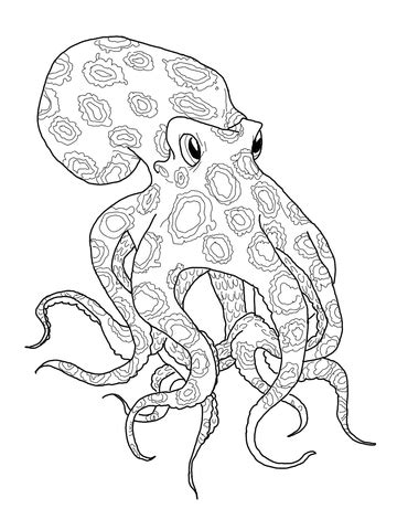 blue ringed octopus coloring page  printable coloring pages