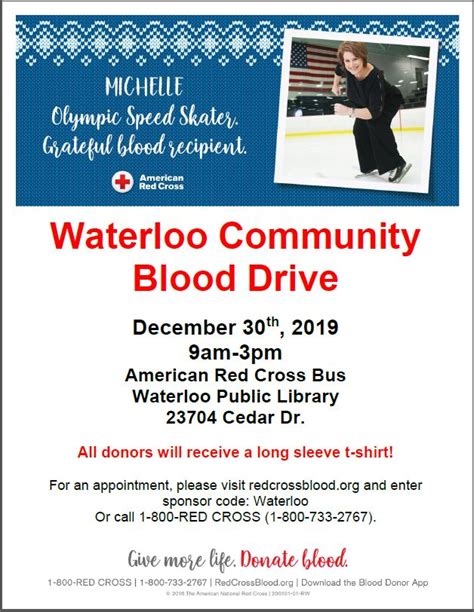 Waterloo Community Blood Drive Agnes Robinson Waterloo Public Library