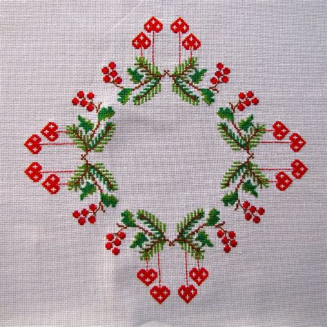 Vintage Linen Tablecloth Embroidered Cross Stitch Swedish Etsy