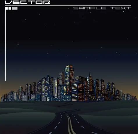 Beautiful Night City Vector Graphics Vectors Graphic Art Designs In