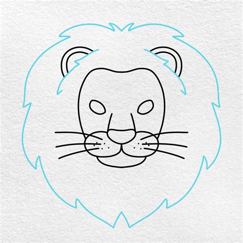 Lions Head Drawing Simple