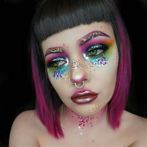 Pin By Sheri Lynn On Creepy Girls Crazy Makeup Glitter Makeup Face Paint Makeup