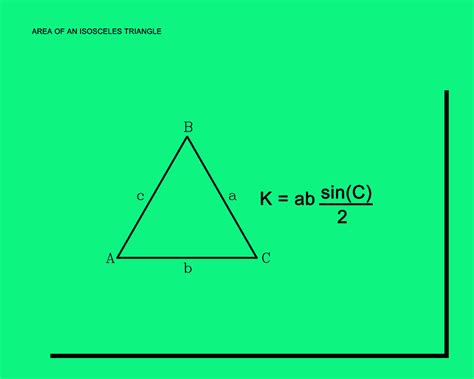 A triangle has three sides and three angles. Area Of An Isosceles Triangle Green/black Digital Art by ...