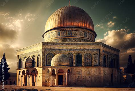 Beautiful Aqsa Mosque Ai Generated Stock Illustration Adobe Stock