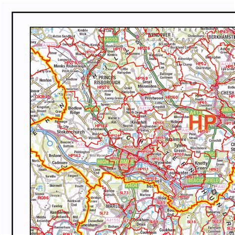 South East England Postcode Sector Wall Map S Xyz Maps