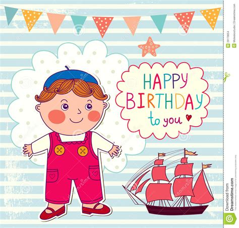 Happy Birthday Cartoon Card Stock Vector Image 29179654