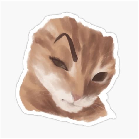 Eyebrow Cat Sticker For Sale By T0ydancer Redbubble