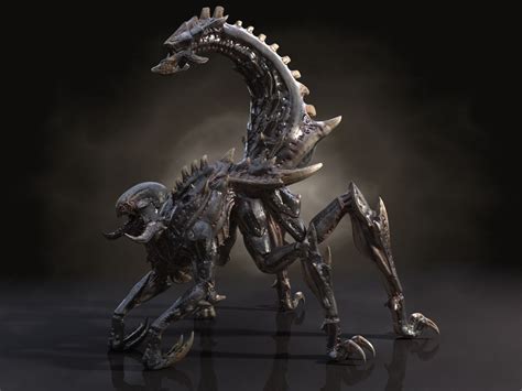 Hybrid Zerg Hd 3d Model Xenomorph Monster Design Creatures