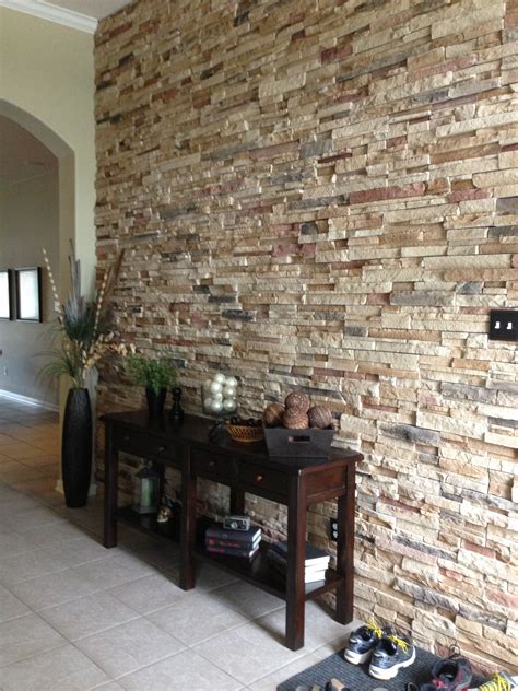 Beautiful California Ledge Stone Wall In The Foyer Of One Of The Houses