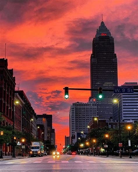 Just Wow Downtown Cleveland Ohio At Sunset