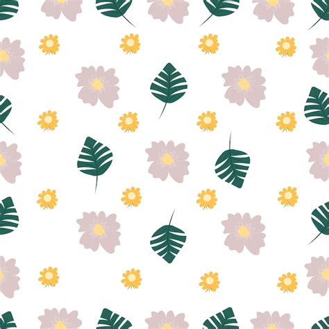 Premium Vector Flower Simple Minimalistic Seamless Pattern