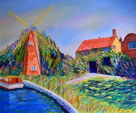 Windmill Landscapepainting Paintings And Prints Landscapes And Nature