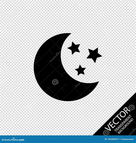 Moon And Stars Silhouettes Vector Illustration Isolated On