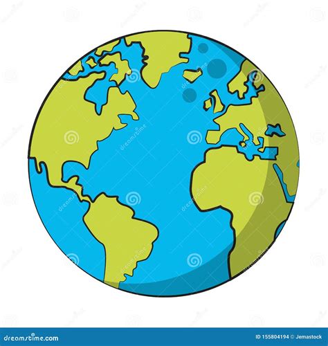 Caricatura Del Mundo Del Mapa De La Tierra Ilustración Del Vector