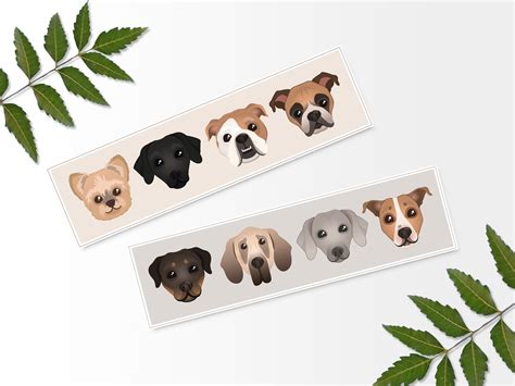 Four Different Dogs Are Shown On The Side Of A White Sticker With Green