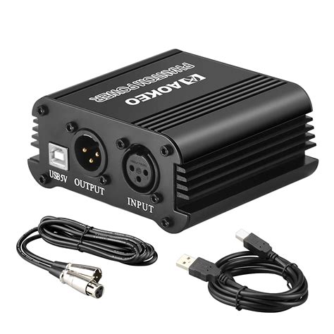 Aokeo 48v Phantom Power Supply Powered By Usb Plug In Included With 8