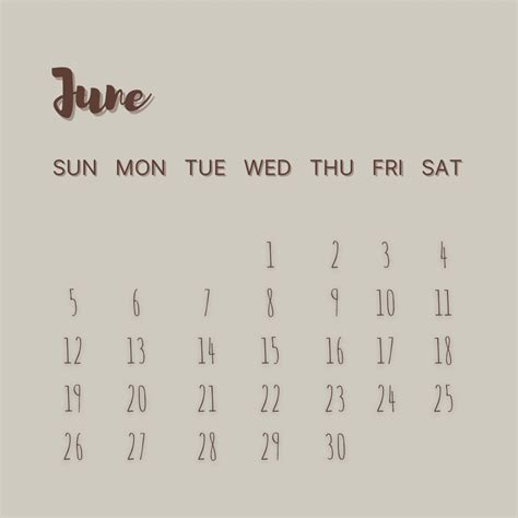 A Super Simple Aesthetic Calendar Of June 2022 In Beige Color