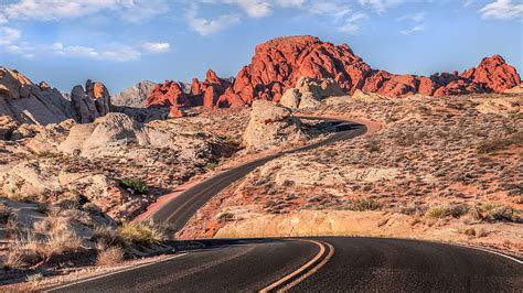 Road Mountain Desert Clouds Warm Colors Landscape Nevada Warm