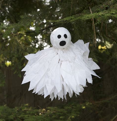 Diy Tissue Paper Ghost For Halloween Halloween Crafts Halloween Paper Paper Halloween Crafts