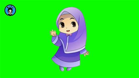 Green Screen Animasi Kartun Muslimah Animasi Kartun Berbicara Youtube