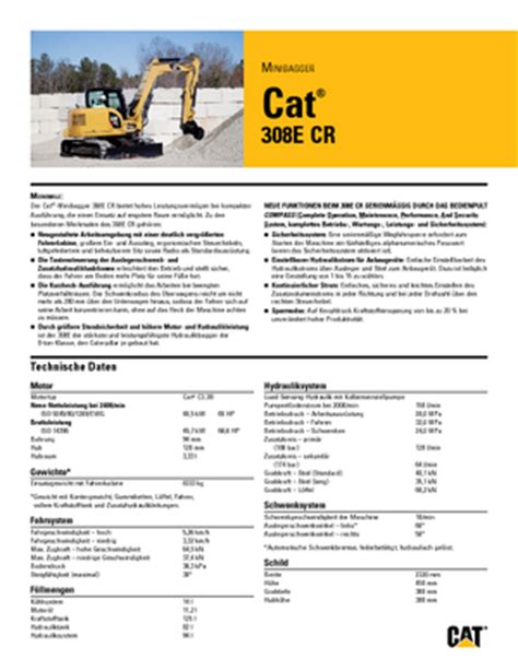 Browse our inventory of new and used caterpillar 308 for sale near you at machinerytrader.com. Detailed 308E 2 CR Caterpillar - de technical ...