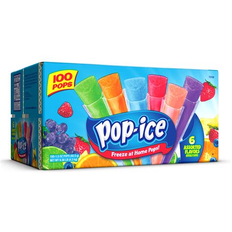 Pop Ice Fruity Flavors Giant Freeze Pops Oz Count Walmart Com