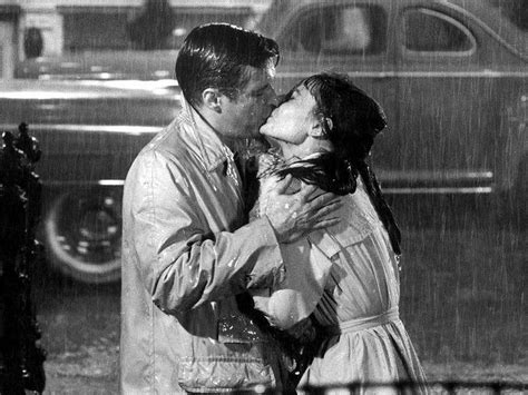 Audrey Hepburn And George Peppard Famous Kissing Scene Breakfast At