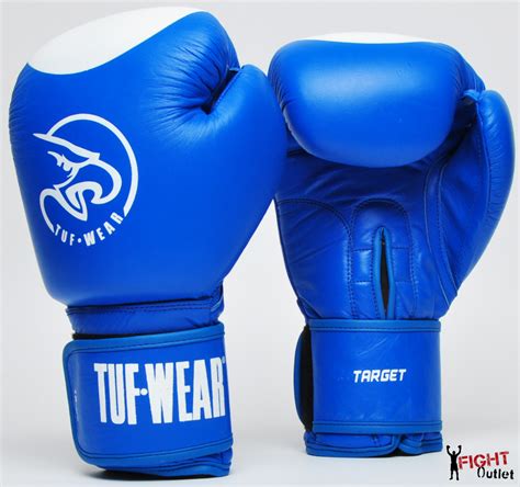 Tuf Wear Target Leather Safety Spar Boxing Gloves Bluewhite Boxing