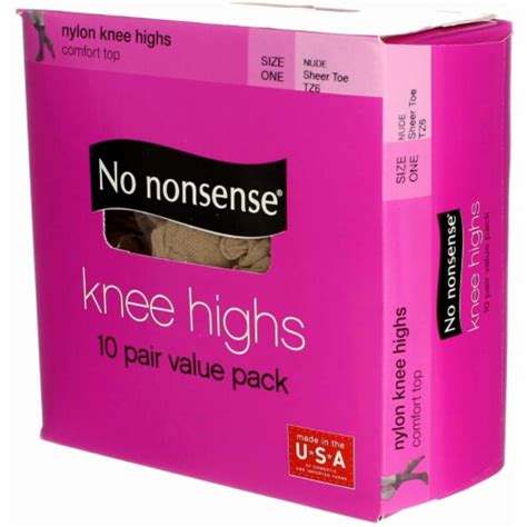 no nonsense knee highs nylon knee highs nude tz6 size one sheer toe 10 ct 4 pack 10 count