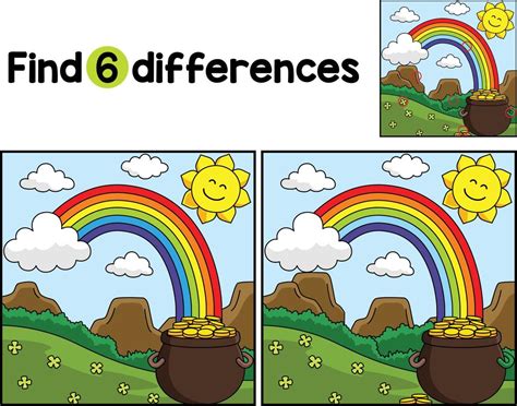 St Patricks Day Rainbow Find The Differences 22669044 Vector Art At