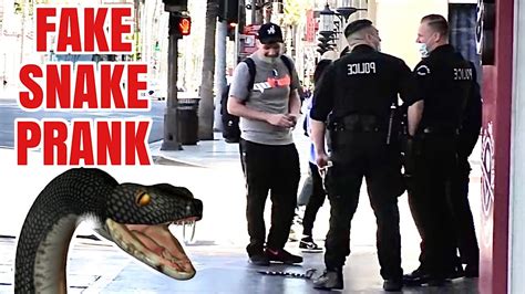 Funny Fake Snake Scare Prank Prank On Cops Youtube