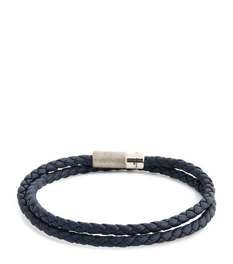 Tateossian Leather Double Wrap Braided Bracelet Harrods Nl