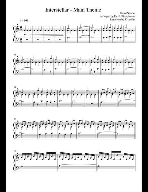Main Theme Song Interstellar ~ Interstellar Piano Theme Main Score