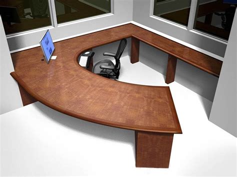 The most common custom corner desk material is metal. Exquist custom curved wood desk | Curved desk, Curved office desk, Wood desk