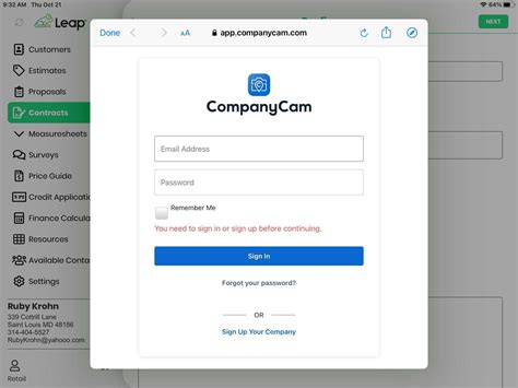 Company Cam Login Screen Leap The Complete Platform For