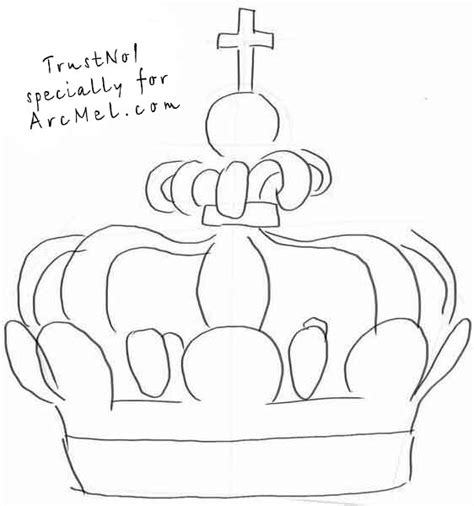 Draw a wide band near the top. How to draw a crown step by step | ARCMEL.COM