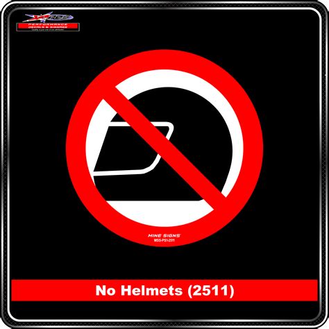No Helmets Pictogram 2511 Prohibited Sign