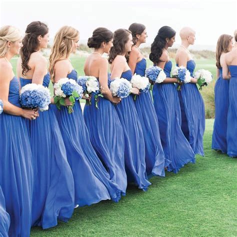 Blue Simple Formal Chiffon Floor Length Bridesmaid Dressesbridesmaid
