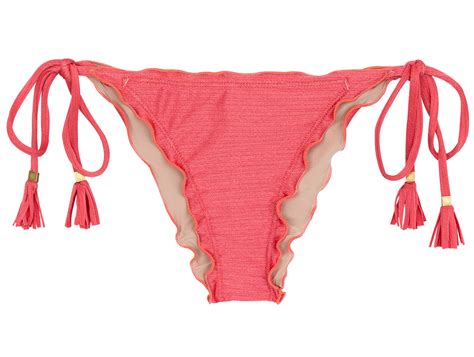 pink side tie scrunch bikini bottom bottom florence frufru rio de sol