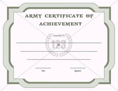 Army Certificate Of Achievement Template 123certificate