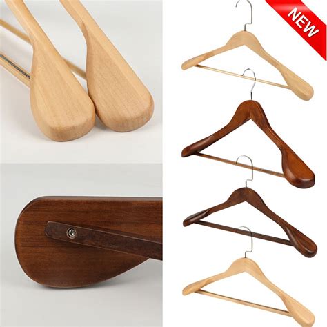 High Grade Wide Shoulder Wooden Coat Hangers Solid Wood Suit Hanger