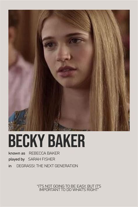 Becky Baker Minimalist Polaroid Poster Degrassi Degrassi The Next