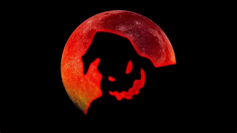 The Nightmare Before Christmas Jack Skellington In Red Moon Background